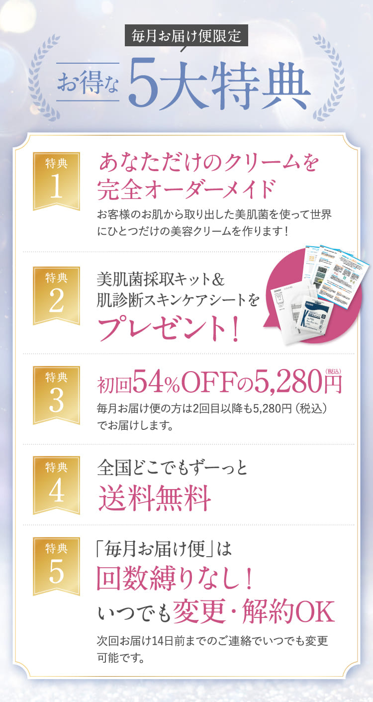 お得な5大特典