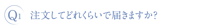 注文してどれくらいで届きますか?